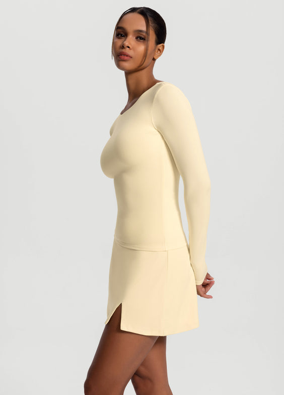 Open-Back Long Sleeve Top