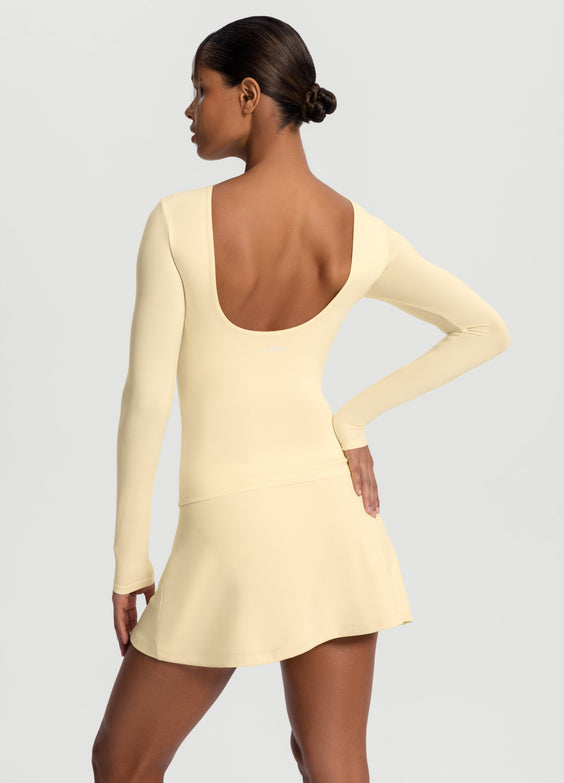 Open-Back Long Sleeve Top
