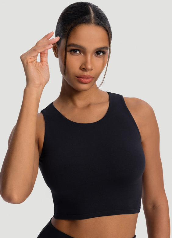 High Neck Cropped Tank Top