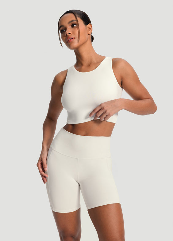 High Neck Cropped Tank Top