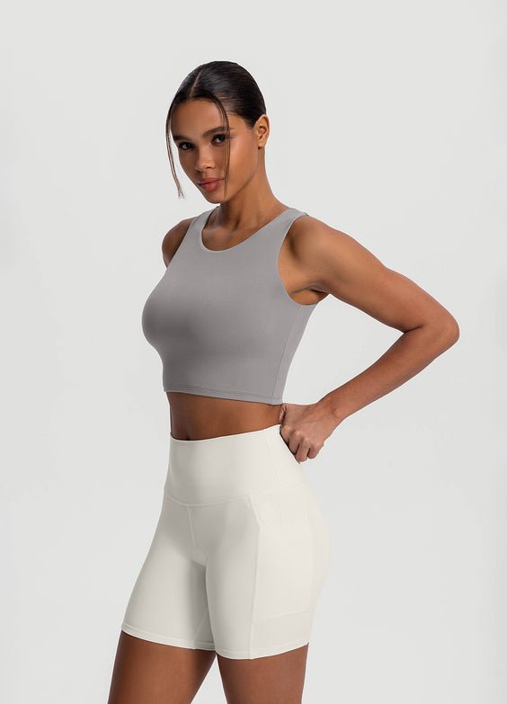 High Neck Cropped Tank Top