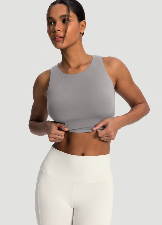 High Neck Cropped Tank Top