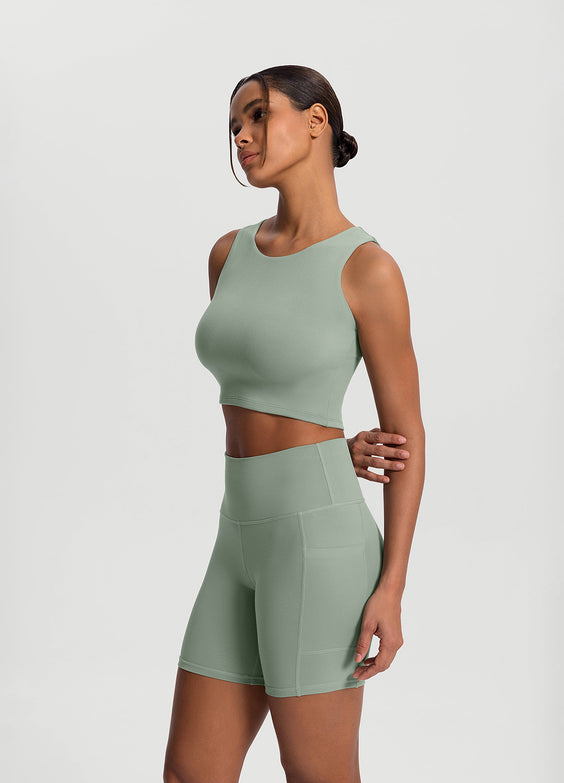 High Neck Cropped Tank Top