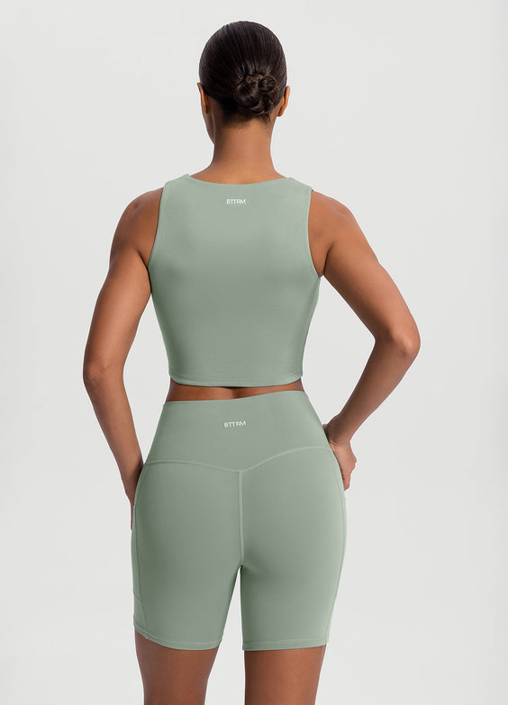 High Neck Cropped Tank Top