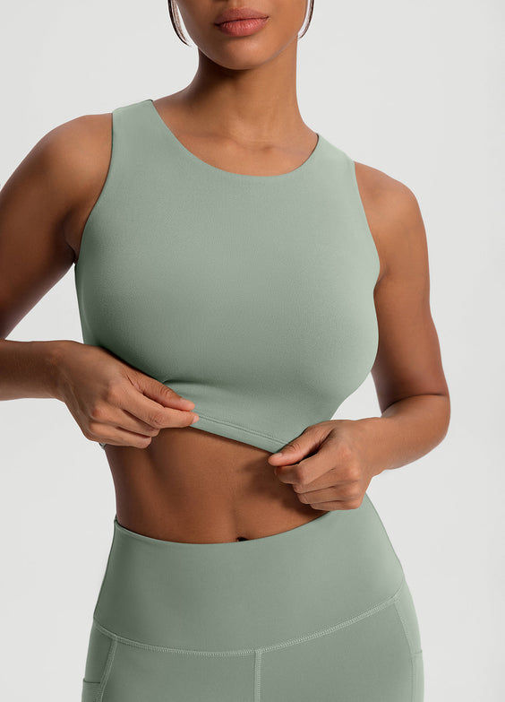 High Neck Cropped Tank Top
