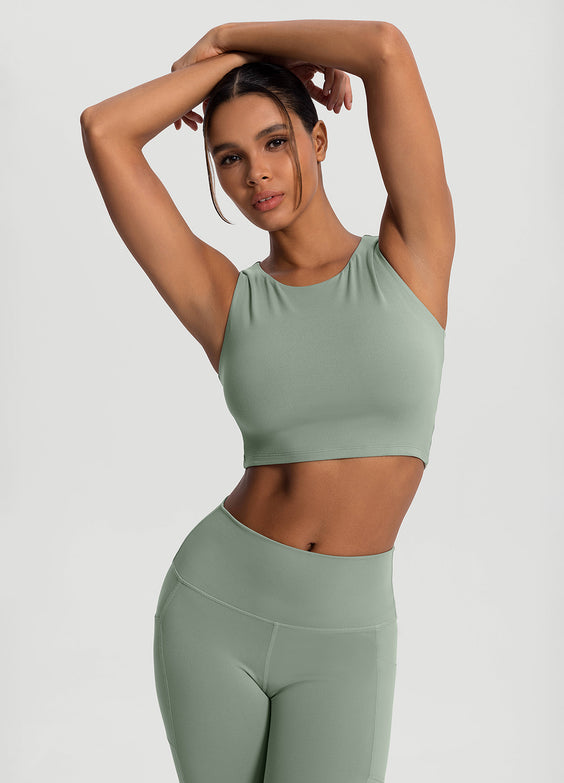 High Neck Cropped Tank Top