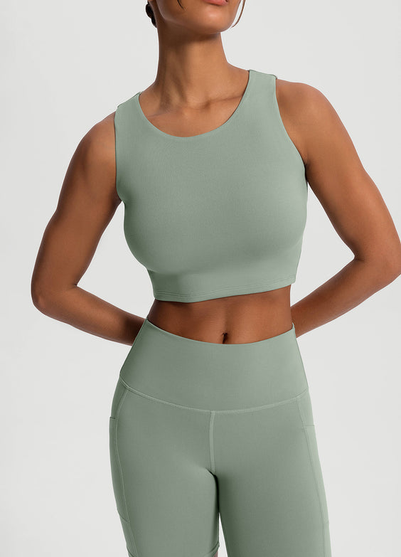 High Neck Cropped Tank Top