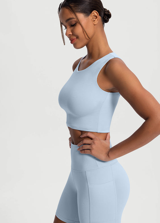 High Neck Cropped Tank Top