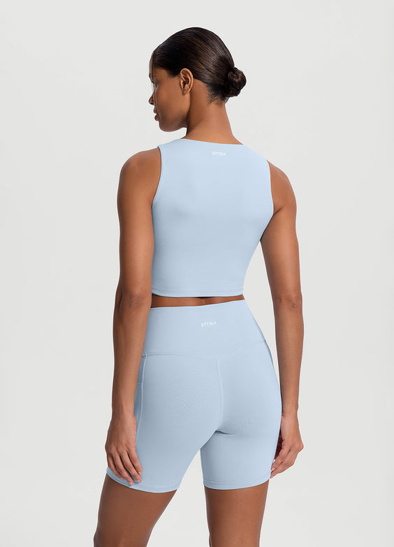 High Neck Cropped Tank Top