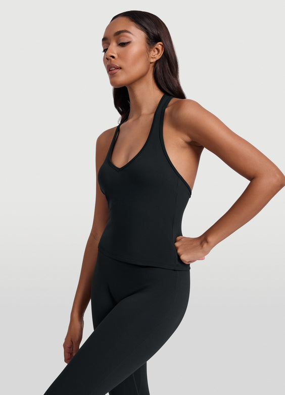 Open Back Halter Tank Top