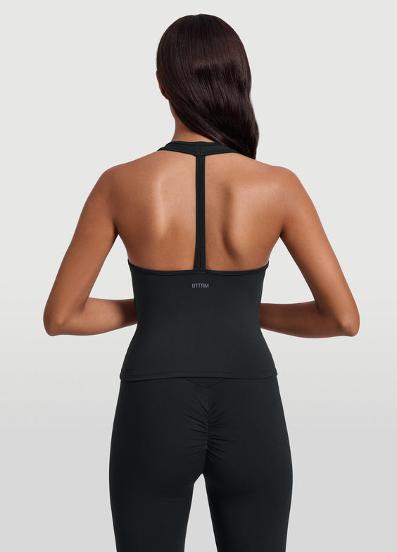 Open Back Halter Tank Top