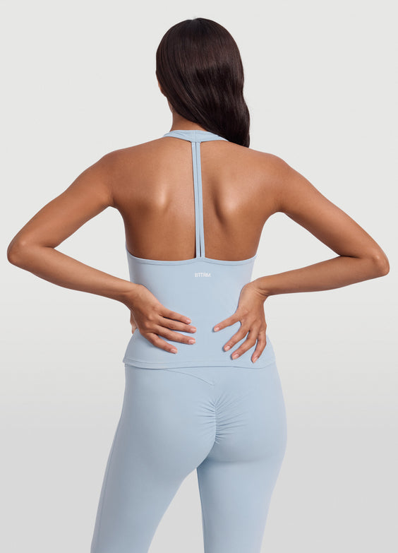 Open Back Halter Tank Top