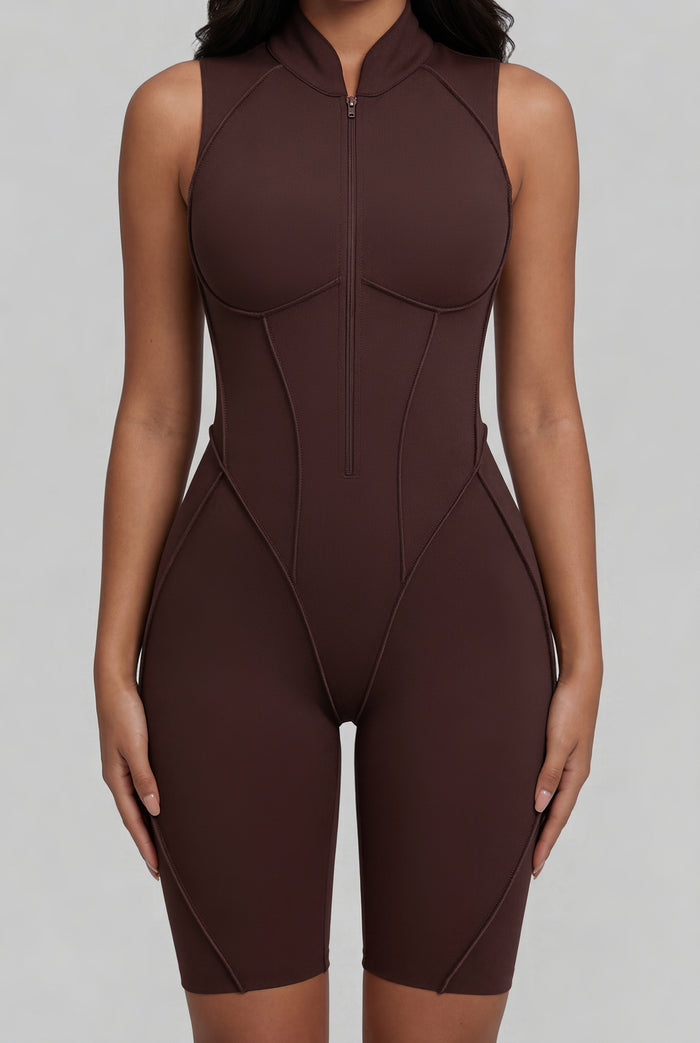 Closed-Back Sleeveless Shorts Catsuit