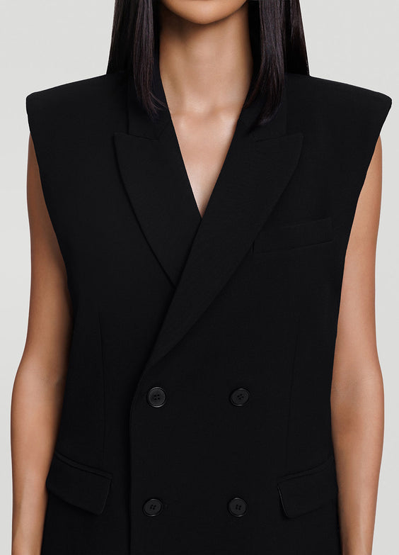 Double-Breasted Longline Vest