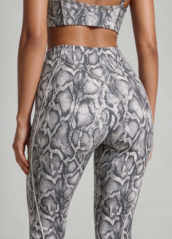 Silver Snake Longline Flare Leggings