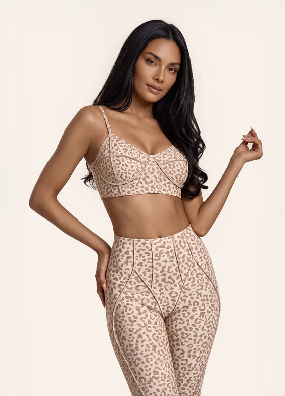 Sandstone Leopard Contour Stitch Bralette