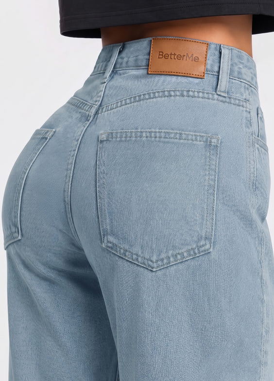 High Waisted Straight Jeans