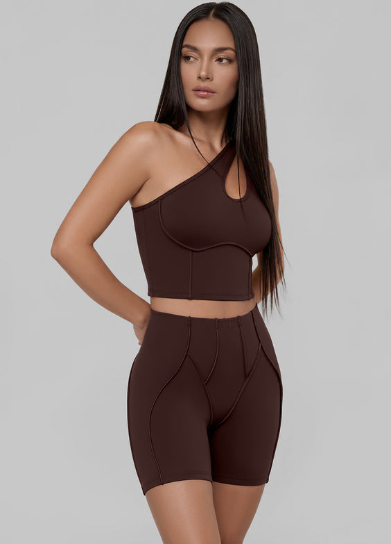 One-Shoulder Cutout Crop Top