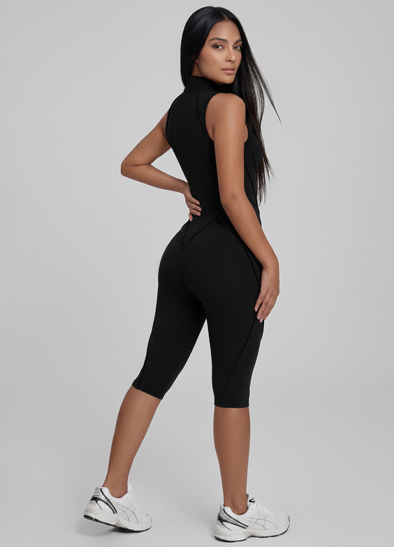 Closed-Back Sleeveless Capri Catsuit