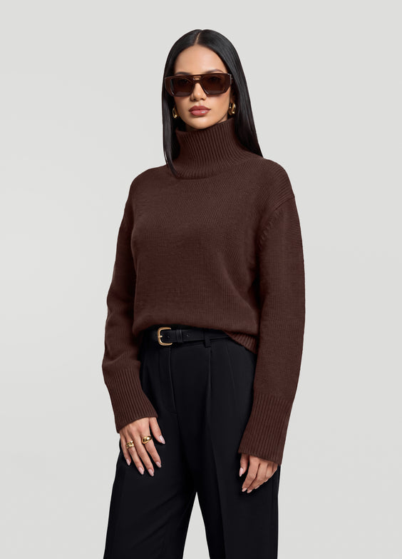 Oversized Wool Turtleneck Sweater