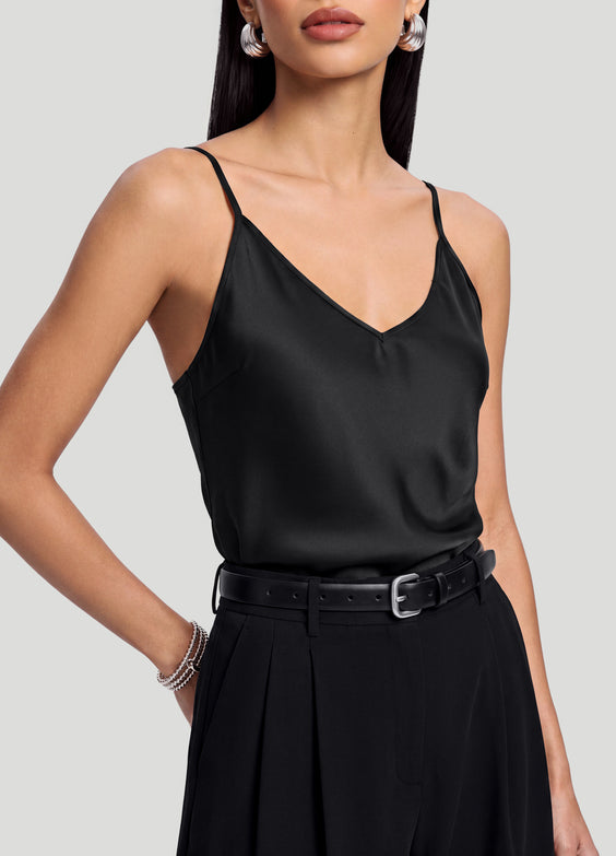 V-Neck Satin Cami Top