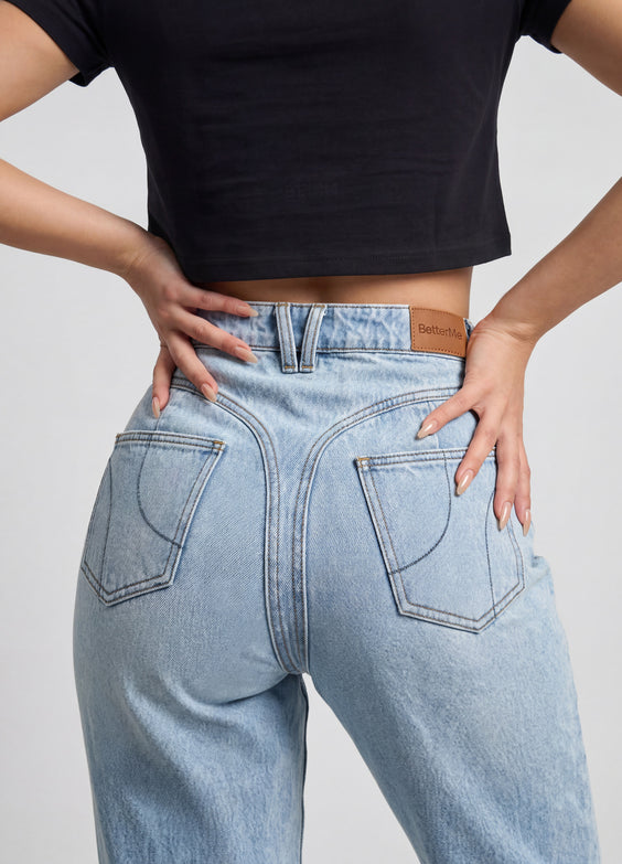 Contouring High Waist Wide Leg Jeans