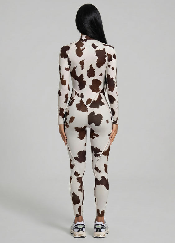 Catsuit Mocha Cow con espalda cerrada