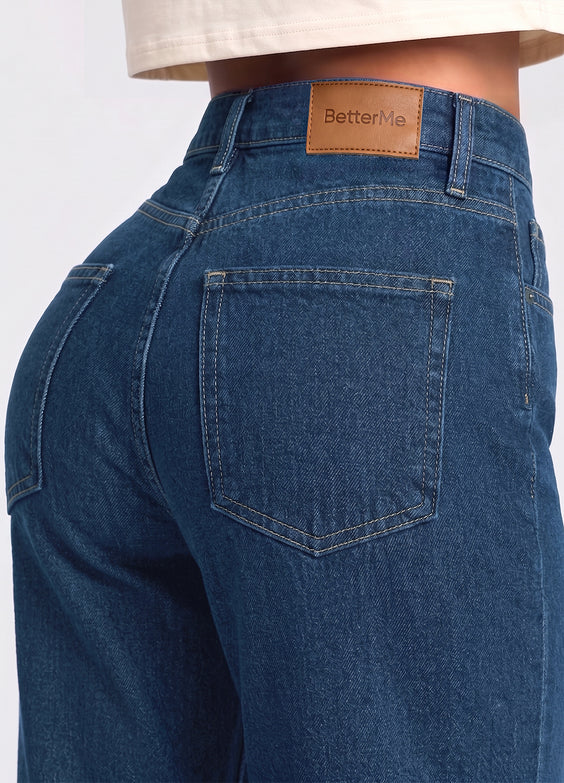 High Waisted Straight Jeans