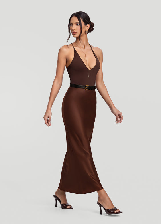 Satin Midi Skirt
