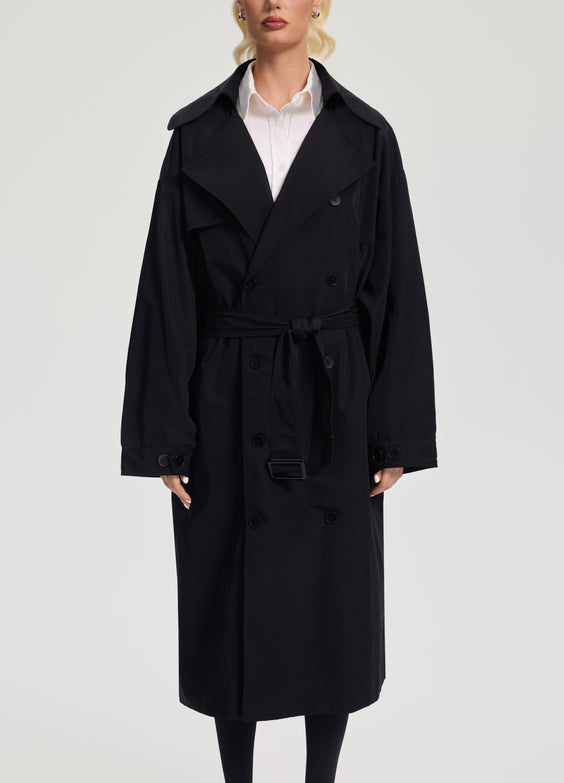 Oversized Double-Breasted Trench Coat