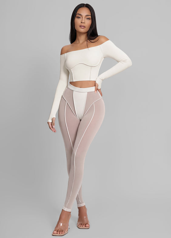 Off-the-Shoulder Long Sleeve Top