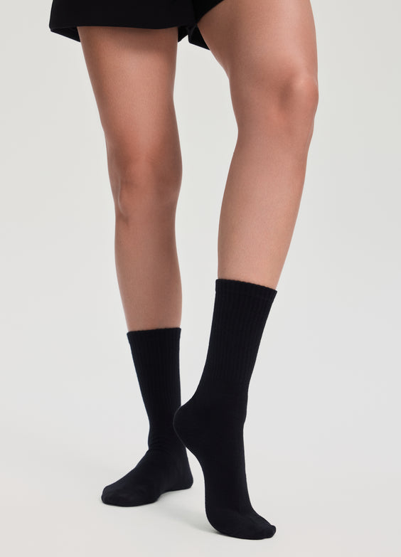 Unisex Ribbed Crew Socks 3-Pack
