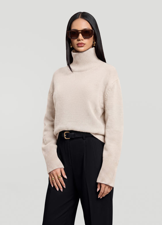 Oversized Wool Turtleneck Sweater