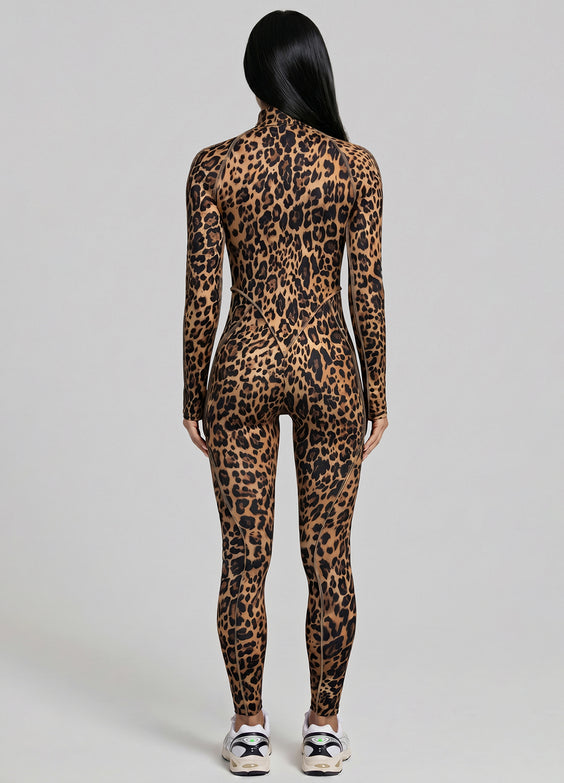 Catsuit Golden Leopoard con espalda cerrada