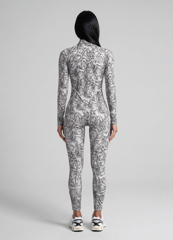 Catsuit Silver Snake con espalda cerrada