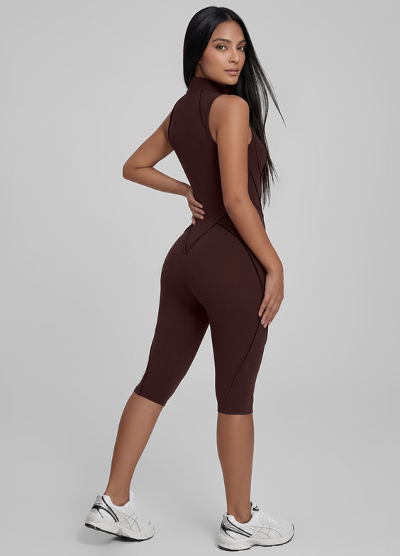 Closed-Back Sleeveless Capri Catsuit