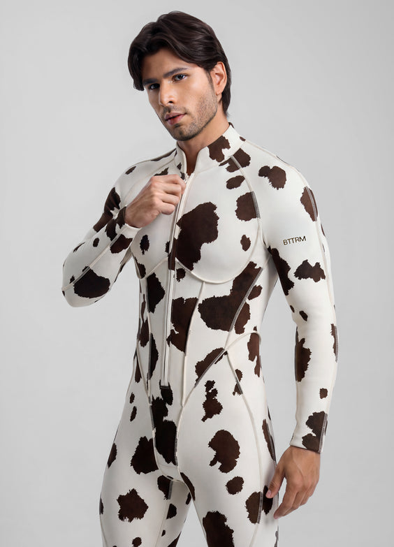 Mocha Cow Closed-Back Herosuit