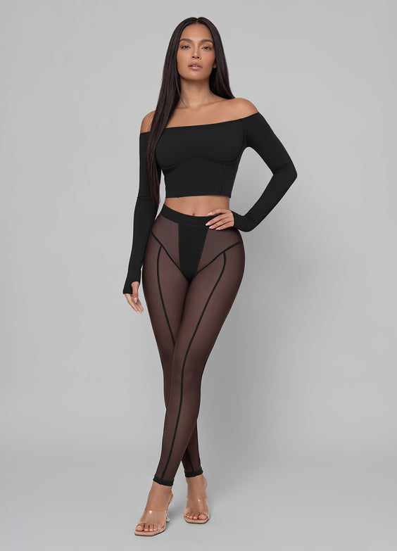 Off-the-Shoulder Long Sleeve Top