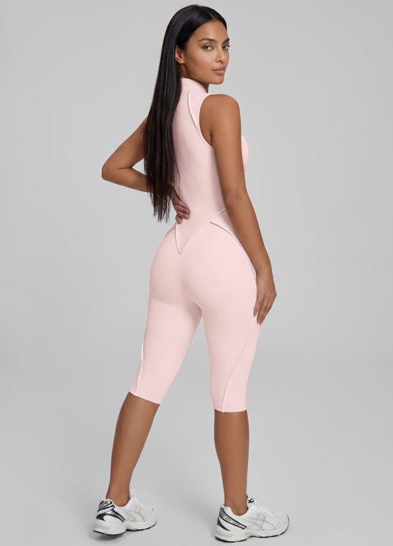 Closed-Back Sleeveless Capri Catsuit