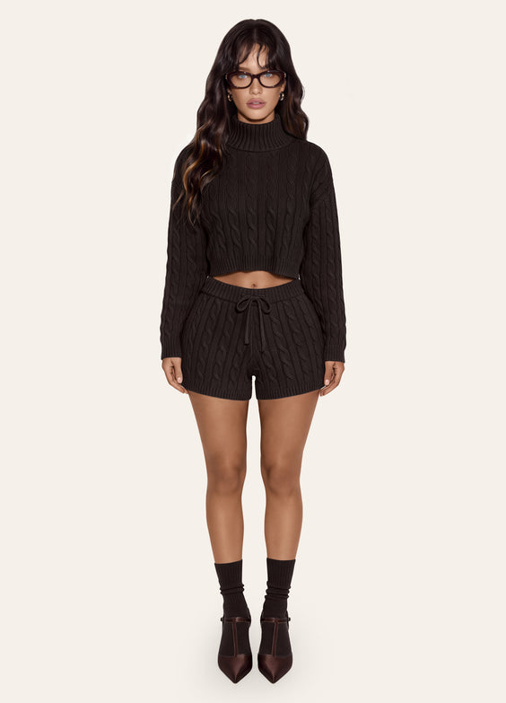 Shorts de tricô trançado