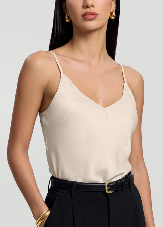 V-Neck Satin Cami Top