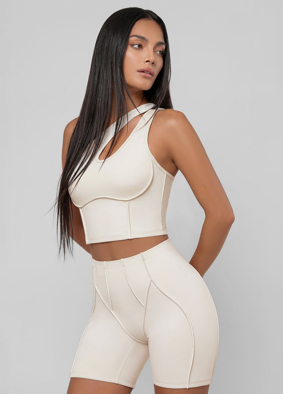 One-Shoulder Cutout Crop Top