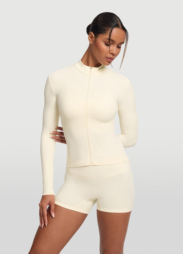 Felpa Elegante con Zip a Maniche Lunghe