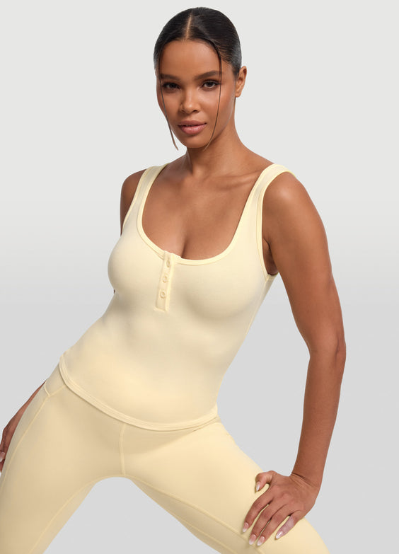 Button Front Tank Top