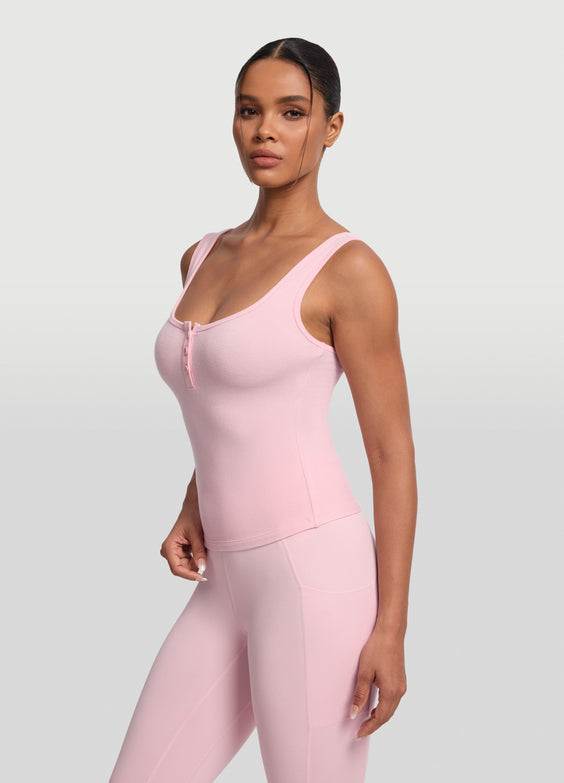 Button Front Tank Top