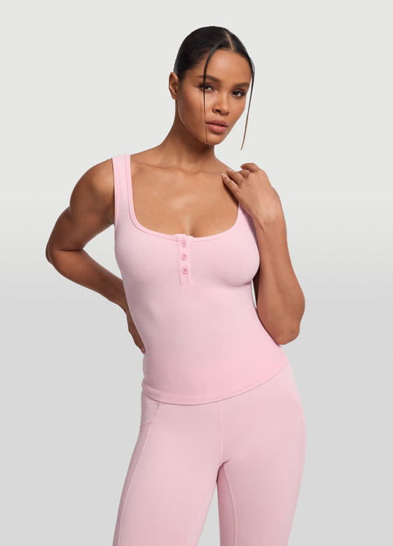 Button Front Tank Top