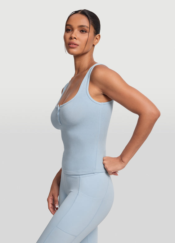 Button Front Tank Top