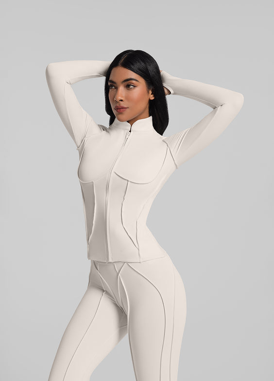 Contour Zip-Up Long Sleeve Top