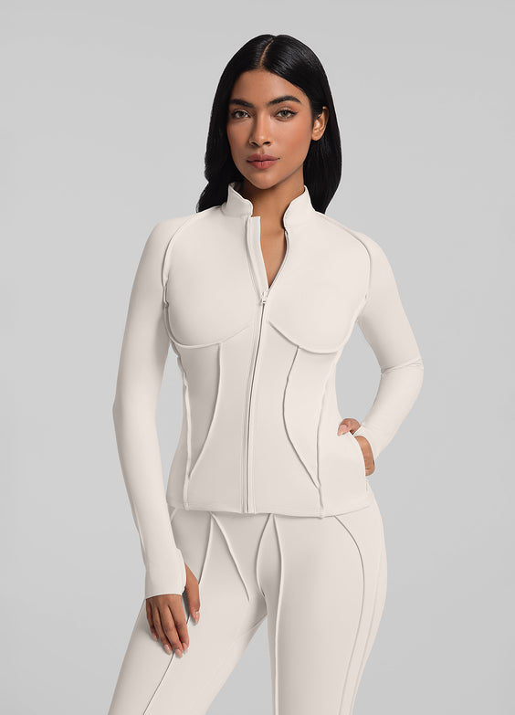 Contour Zip-Up Long Sleeve Top