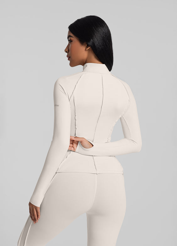 Contour Zip-Up Long Sleeve Top